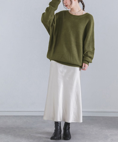 n'OrLABEL(ノアールレーベル)の「『バルキーニット』(ニット/セーター・レディース・イエロー/レッド/ブラック/カーキ/ネイビー/グレー/コーラルピンク/アイボリー/グリーン/モカ/パープル系その他・2/1)」の17枚目の写真