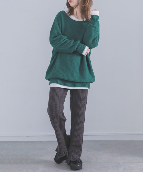 n'OrLABEL(ノアールレーベル)の「『バルキーニット』(ニット/セーター・レディース・イエロー/レッド/ブラック/カーキ/ネイビー/グレー/コーラルピンク/アイボリー/グリーン/モカ/パープル系その他・2/1)」の19枚目の写真