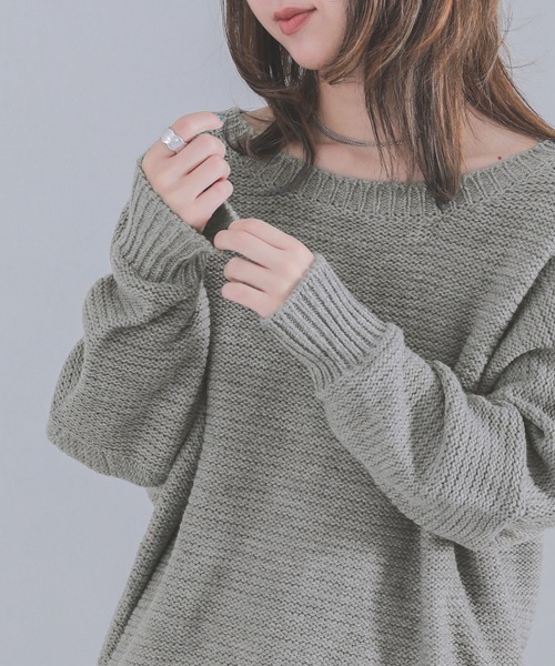 n'OrLABEL(ノアールレーベル)の「『バルキーニット』(ニット/セーター・レディース・イエロー/レッド/ブラック/カーキ/ネイビー/グレー/コーラルピンク/アイボリー/グリーン/モカ/パープル系その他・2/1)」の14枚目の写真