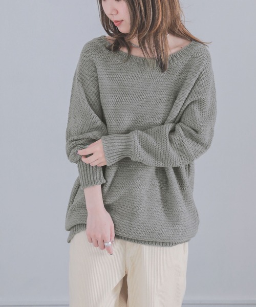 n'OrLABEL(ノアールレーベル)の「『バルキーニット』(ニット/セーター・レディース・イエロー/レッド/ブラック/カーキ/ネイビー/グレー/コーラルピンク/アイボリー/グリーン/モカ/パープル系その他・2/1)」の15枚目の写真