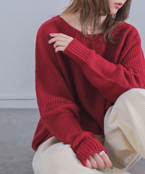n'OrLABEL(ノアールレーベル)の「『バルキーニット』(ニット/セーター・レディース・イエロー/レッド/ブラック/カーキ/ネイビー/グレー/コーラルピンク/アイボリー/グリーン/モカ/パープル系その他・2/1)」の22枚目の写真