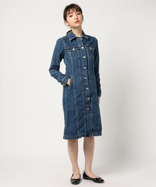 GAP（ギャップ）の「アイコン デニム ダスタージャケット　--（シャツワンピース・レディース・ホワイト系その他5/ブルー系その他・XS/S/L/XXS/M）」の2枚目の写真