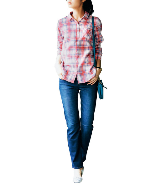 IEDIT(イディット)の「リブ イン コンフォート オールマイティーに合わせやすい ゆるストレートのすっきりデニムパンツ(デニムパンツ・レディース・ライトブルー/ブルー/インディゴブルー・1/9/10/13/3/6/12/11/2/4/7/8)」の7枚目の写真