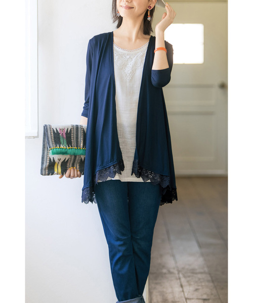 IEDIT(イディット)の「リブ イン コンフォート オールマイティーに合わせやすい ゆるストレートのすっきりデニムパンツ(デニムパンツ・レディース・ライトブルー/ブルー/インディゴブルー・1/9/10/13/3/6/12/11/2/4/7/8)」の10枚目の写真