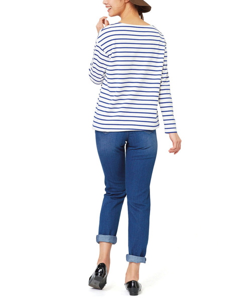 IEDIT(イディット)の「リブ イン コンフォート オールマイティーに合わせやすい ゆるストレートのすっきりデニムパンツ(デニムパンツ・レディース・ライトブルー/ブルー/インディゴブルー・1/9/10/13/3/6/12/11/2/4/7/8)」の14枚目の写真