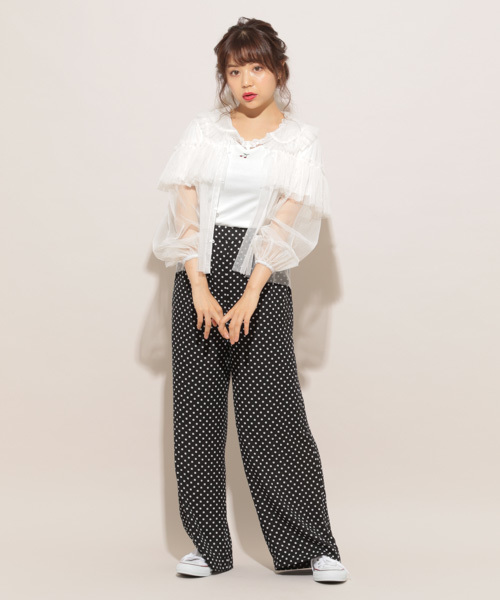 apres jour（アプレジュール）の「チュールアソートフリル襟ブラウス【ZOZOTOWN限定アイテム】（シャツ/ブラウス・レディース・その他/オフホワイト/ホワイト・フリー）」の8枚目の写真