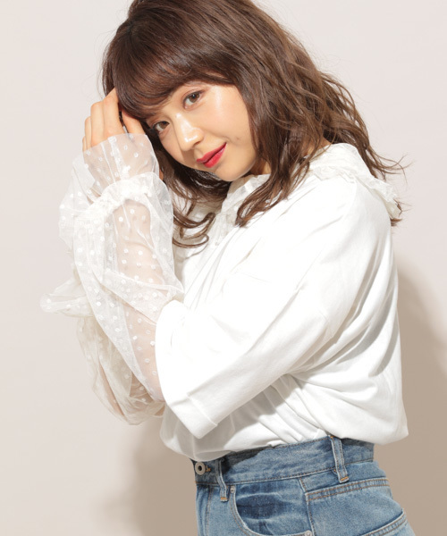 apres jour（アプレジュール）の「チュールアソートフリル襟ブラウス【ZOZOTOWN限定アイテム】（シャツ/ブラウス・レディース・その他/オフホワイト/ホワイト・フリー）」の12枚目の写真