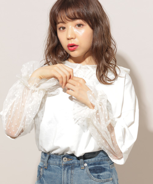 apres jour（アプレジュール）の「チュールアソートフリル襟ブラウス【ZOZOTOWN限定アイテム】（シャツ/ブラウス・レディース・その他/オフホワイト/ホワイト・フリー）」の10枚目の写真