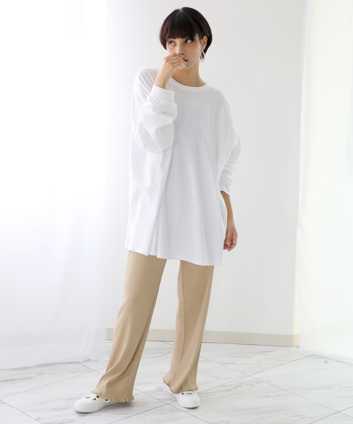 classicalelf(クラシカルエルフ)の「裾メロウ加工のリブパンツ(その他パンツ・レディース・ブラック/ベージュ・MEDIUM/LARGE/X-LARGE/XX-LARGE)」の5枚目の写真