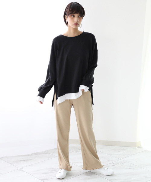 classicalelf(クラシカルエルフ)の「裾メロウ加工のリブパンツ(その他パンツ・レディース・ブラック/ベージュ・MEDIUM/LARGE/X-LARGE/XX-LARGE)」の10枚目の写真