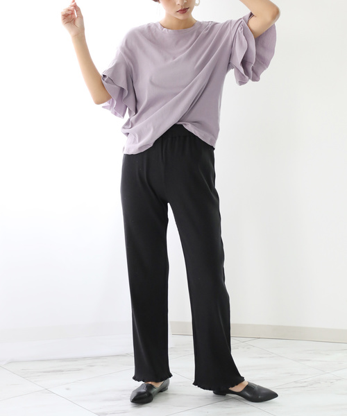 classicalelf(クラシカルエルフ)の「裾メロウ加工のリブパンツ(その他パンツ・レディース・ブラック/ベージュ・MEDIUM/LARGE/X-LARGE/XX-LARGE)」の15枚目の写真