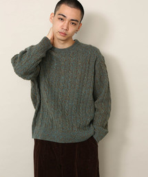 ADAM ET ROPE' | ウール杢ケーブルクルーネックプルオーバー(ニット/セーター)