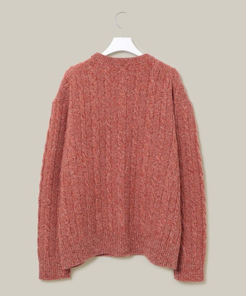 ADAM ET ROPE'（アダムエロペ）の「ウール杢ケーブルクルーネックプルオーバー（ニット/セーター・メンズ・モスグリーン/ブラック系その他2/オレンジ系その他2・M/L）」の5枚目の写真