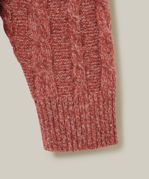 ADAM ET ROPE'（アダムエロペ）の「ウール杢ケーブルクルーネックプルオーバー（ニット/セーター・メンズ・モスグリーン/ブラック系その他2/オレンジ系その他2・M/L）」の11枚目の写真