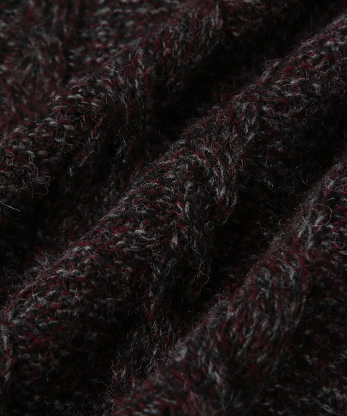 ADAM ET ROPE'（アダムエロペ）の「ウール杢ケーブルクルーネックプルオーバー（ニット/セーター・メンズ・モスグリーン/ブラック系その他2/オレンジ系その他2・M/L）」の10枚目の写真