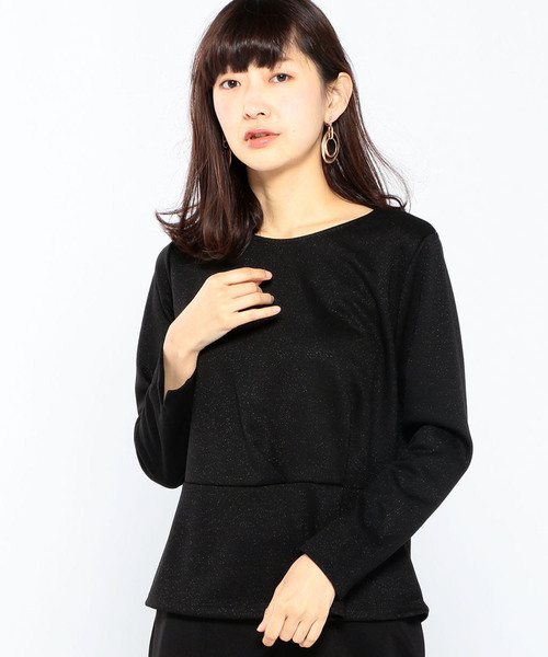A/C DESIGN BY ALPHA CUBIC(エーシーデザインバイアルファキュービック)の「ラメポンチタックプルオーバー(Tシャツ/カットソー・レディース・ライトグレー/ブラック/サックスブルー・M size/L size)」の2枚目の写真