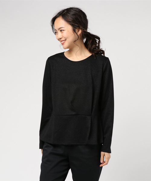 A/C DESIGN BY ALPHA CUBIC(エーシーデザインバイアルファキュービック)の「ラメポンチタックプルオーバー(Tシャツ/カットソー・レディース・ライトグレー/ブラック/サックスブルー・M size/L size)」の6枚目の写真