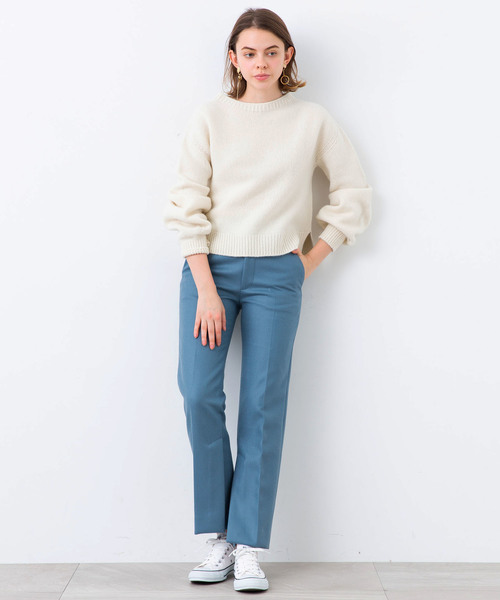 STUDIOUS（ステュディオス）の「【STUDIOUS】カシミヤ混 ボリュームスリーブニット（ニット/セーター・レディース・ホワイト/ブラック/ベージュ・FREE）」の4枚目の写真