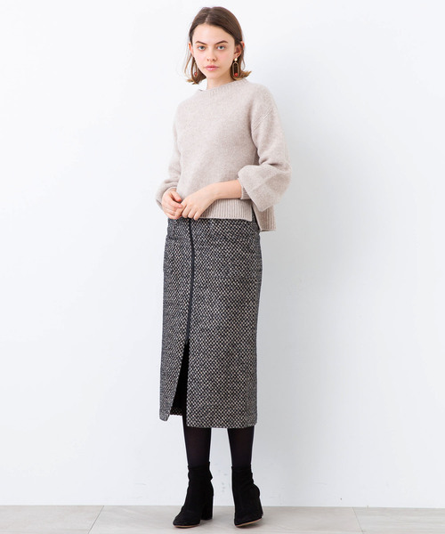 STUDIOUS（ステュディオス）の「【STUDIOUS】カシミヤ混 ボリュームスリーブニット（ニット/セーター・レディース・ホワイト/ブラック/ベージュ・FREE）」の9枚目の写真