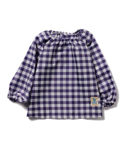 こども ビームス（コドモビームス）の「こども ビームス / ギンガム スモック (80～100cm)（マグ/哺乳瓶/お食事グッズ・キッズ・パープル/ブルー/イエロー/ピンク・ONE SIZE）」の2枚目の写真