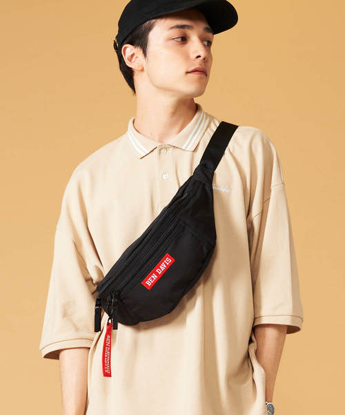 BEN DAVIS(ベンデイビス)の「WEGO/BEN DAVIS BOXLOGO WAIST BAG(ボディバッグ/ウエストポーチ・メンズ・ブラック/レッド/ピンク・FREE)」の3枚目の写真