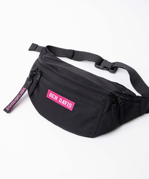 BEN DAVIS(ベンデイビス)の「WEGO/BEN DAVIS BOXLOGO WAIST BAG(ボディバッグ/ウエストポーチ・メンズ・ブラック/レッド/ピンク・FREE)」の1枚目の写真