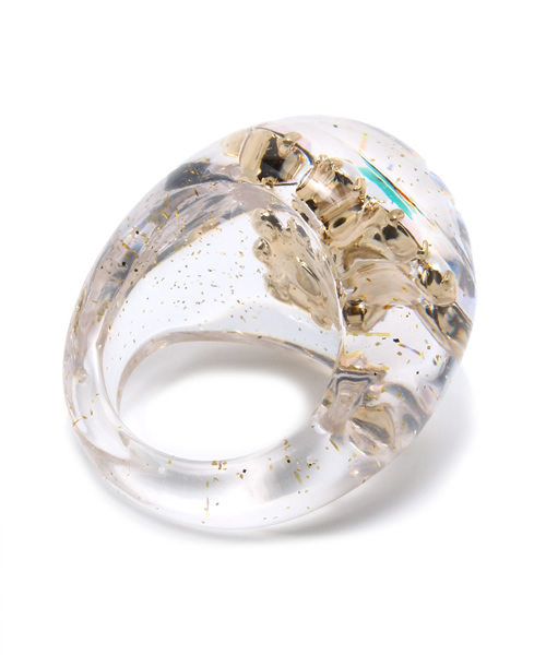 bpr BEAMS Women's（ビーピーアール　ビームス）の「Jewel Casket / ビジュー アクリル リング（リング・レディース・グリーン・13号）」の3枚目の写真