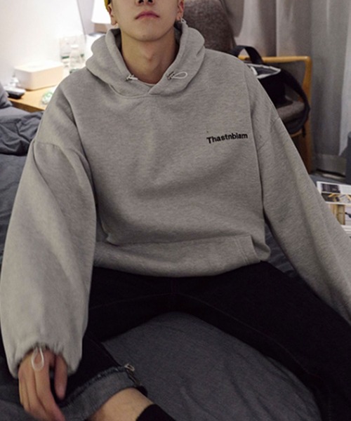 MGV（エムジーヴィー）の「【MGV】刺繍ロゴ入りオーバーサイズコードストッパーパーカー（パーカー・メンズ・ブラック/グレー/ベージュ/ブルー・MEDIUM/LARGE/X-LARGE/XX-LARGE）」の16枚目の写真