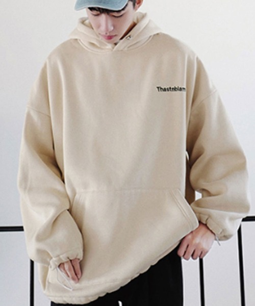 MGV（エムジーヴィー）の「【MGV】刺繍ロゴ入りオーバーサイズコードストッパーパーカー（パーカー・メンズ・ブラック/グレー/ベージュ/ブルー・MEDIUM/LARGE/X-LARGE/XX-LARGE）」の20枚目の写真