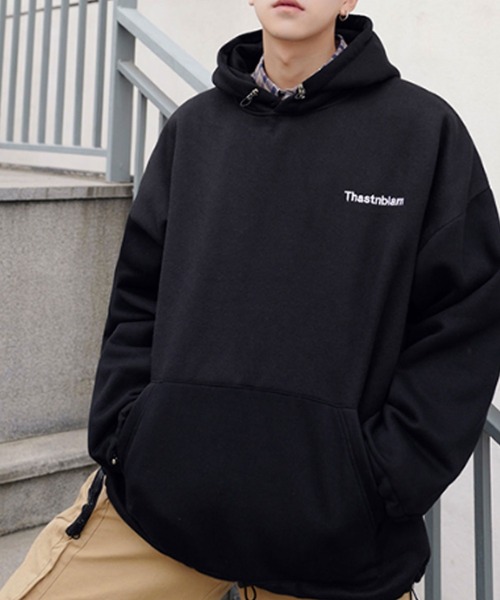 MGV（エムジーヴィー）の「【MGV】刺繍ロゴ入りオーバーサイズコードストッパーパーカー（パーカー・メンズ・ブラック/グレー/ベージュ/ブルー・MEDIUM/LARGE/X-LARGE/XX-LARGE）」の14枚目の写真