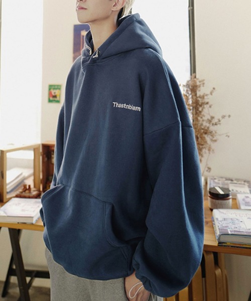 MGV（エムジーヴィー）の「【MGV】刺繍ロゴ入りオーバーサイズコードストッパーパーカー（パーカー・メンズ・ブラック/グレー/ベージュ/ブルー・MEDIUM/LARGE/X-LARGE/XX-LARGE）」の8枚目の写真