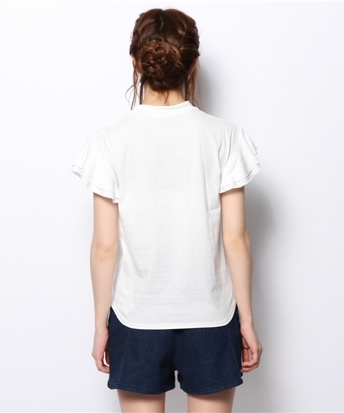 mystic(ミスティック)の「ハイネック袖フリルティー(Tシャツ/カットソー・レディース・オフホワイト/ベージュ/グレー/ブラック・フリ-)」の10枚目の写真