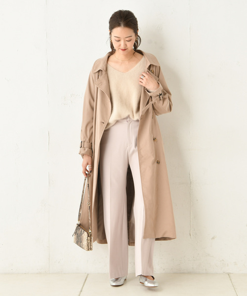 DouDou(ドゥドゥ)の「フェレット切替Vプルオーバー(ニット/セーター・レディース・ベージュ/サックスブルー/モカ/ラベンダー/ダークブラウン/ピンク/ブルー系その他/イエロー・FREE)」の13枚目の写真