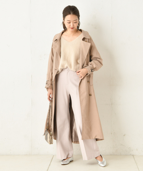 DouDou(ドゥドゥ)の「フェレット切替Vプルオーバー(ニット/セーター・レディース・ベージュ/サックスブルー/モカ/ラベンダー/ダークブラウン/ピンク/ブルー系その他/イエロー・FREE)」の22枚目の写真