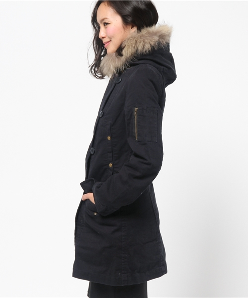 Heather(ヘザー)の「ボアライナーツキモッズコート 547372(モッズコート・レディース・カーキ/ネイビー・SMALL/MEDIUM)」の6枚目の写真