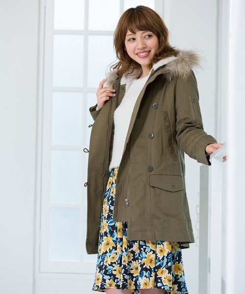 Heather(ヘザー)の「ボアライナーツキモッズコート 547372(モッズコート・レディース・カーキ/ネイビー・SMALL/MEDIUM)」の11枚目の写真