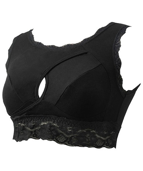 YU'NOW（ユナウ）の「ノンストレスレースナイトブラ（ナイトブラ・レディース・チャコールグレー/ブラック/ブラック系その他/ドット/ホワイト×グレー/ピンク/その他/ベージュ/ネイビー・SMALL/MEDIUM/LARGE/X-LARGE/XX-LARGE）」の16枚目の写真