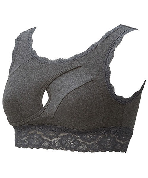 YU'NOW（ユナウ）の「ノンストレスレースナイトブラ（ナイトブラ・レディース・チャコールグレー/ブラック/ブラック系その他/ドット/ホワイト×グレー/ピンク/その他/ベージュ/ネイビー・SMALL/MEDIUM/LARGE/X-LARGE/XX-LARGE）」の11枚目の写真