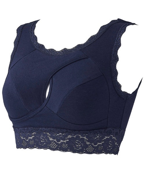 YU'NOW（ユナウ）の「ノンストレスレースナイトブラ（ナイトブラ・レディース・チャコールグレー/ブラック/ブラック系その他/ドット/ホワイト×グレー/ピンク/その他/ベージュ/ネイビー・SMALL/MEDIUM/LARGE/X-LARGE/XX-LARGE）」の15枚目の写真