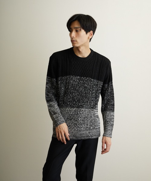 VIBGYOR(ヴィブジョー)の「VIBGYOR Select/ケーブルクルーネックニット(BL)(ニット/セーター・メンズ・ブラック/アイボリー/ホワイト系その他/ブラック系その他/杢グレー/ベージュ系その他/パープル系その他/ワイン・MEDIUM/LARGE/X-LARGE)」の22枚目の写真