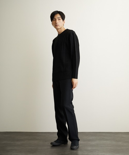 VIBGYOR(ヴィブジョー)の「VIBGYOR Select/ケーブルクルーネックニット(BL)(ニット/セーター・メンズ・ブラック/アイボリー/ホワイト系その他/ブラック系その他/杢グレー/ベージュ系その他/パープル系その他/ワイン・MEDIUM/LARGE/X-LARGE)」の20枚目の写真