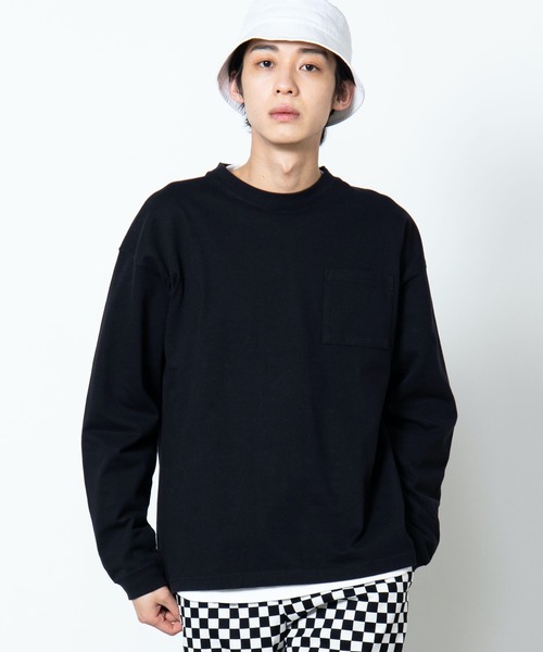 WEGO（ウィゴー）の「WEGO/ヘビーウエイトビッグシルエットロンT（Tシャツ/カットソー・メンズ・ホワイト/ベージュ/グリーン系その他/ライトイエロー/パープル/ブラック/ブルー系その他/カーキ・MEDIUM/LARGE）」の3枚目の写真