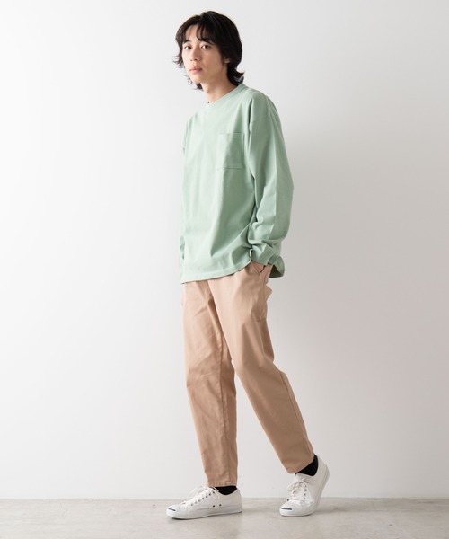 WEGO（ウィゴー）の「WEGO/ヘビーウエイトビッグシルエットロンT（Tシャツ/カットソー・メンズ・ホワイト/ベージュ/グリーン系その他/ライトイエロー/パープル/ブラック/ブルー系その他/カーキ・MEDIUM/LARGE）」の21枚目の写真