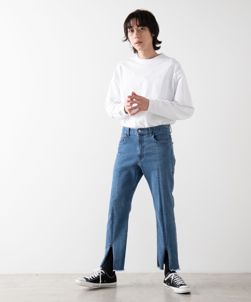 WEGO（ウィゴー）の「WEGO/ヘビーウエイトビッグシルエットロンT（Tシャツ/カットソー・メンズ・ホワイト/ベージュ/グリーン系その他/ライトイエロー/パープル/ブラック/ブルー系その他/カーキ・MEDIUM/LARGE）」の14枚目の写真