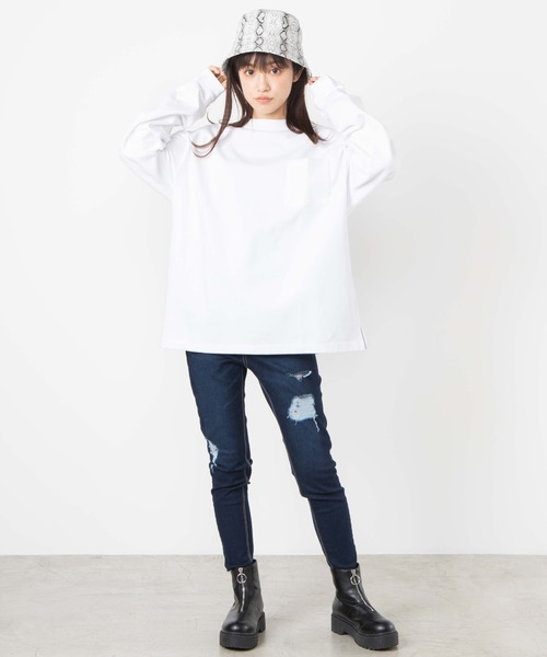 WEGO（ウィゴー）の「WEGO/ヘビーウエイトビッグシルエットロンT（Tシャツ/カットソー・メンズ・ホワイト/ベージュ/グリーン系その他/ライトイエロー/パープル/ブラック/ブルー系その他/カーキ・MEDIUM/LARGE）」の16枚目の写真