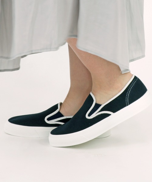 ASAHI SHOES（アサヒシューズ）の「アサヒ スリッポン スニーカー(アサヒ501)（スニーカー・レディース・グレー/ネイビー/ホワイト/ブラック・26.5cm/25.5cm/24.5cm/27.0cm/24.0cm/22.5cm/28.5cm/23.0cm/25.0cm/27.5cm/23.5cm/26.0cm/22.0cm/21.0cm/21.5cm/30.0cm）」の14枚目の写真