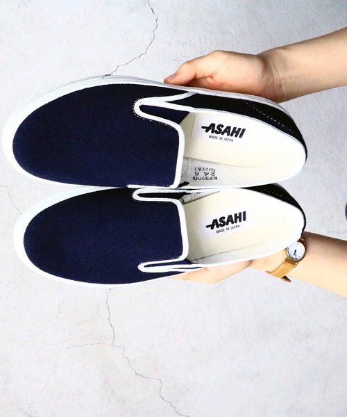 ASAHI SHOES（アサヒシューズ）の「アサヒ スリッポン スニーカー(アサヒ501)（スニーカー・レディース・グレー/ネイビー/ホワイト/ブラック・26.5cm/25.5cm/24.5cm/27.0cm/24.0cm/22.5cm/28.5cm/23.0cm/25.0cm/27.5cm/23.5cm/26.0cm/22.0cm/21.0cm/21.5cm/30.0cm）」の15枚目の写真