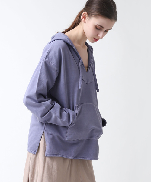 RNA-N（アールエヌエーエヌ）の「M1374 顔料染めインレイメキシカンパーカー（パーカー・レディース・パープル/スミクロ/キナリ・MEDIUM）」の3枚目の写真