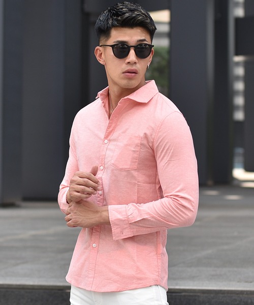 JOKER（ジョーカー）の「【JOKER】ホリゾンタルカラー オックスフォード シャツ メンズ 春服 春物 白シャツ ホワイト ブラック（シャツ/ブラウス・メンズ・ホワイト/ピンク/ネイビー/ベージュ/オレンジ/ミント/サックスブルー/ブラック・XL/M/L）」の8枚目の写真