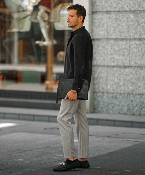 JOKER（ジョーカー）の「【JOKER】ホリゾンタルカラー オックスフォード シャツ メンズ 春服 春物 白シャツ ホワイト ブラック（シャツ/ブラウス・メンズ・ホワイト/ピンク/ネイビー/ベージュ/オレンジ/ミント/サックスブルー/ブラック・XL/M/L）」の12枚目の写真